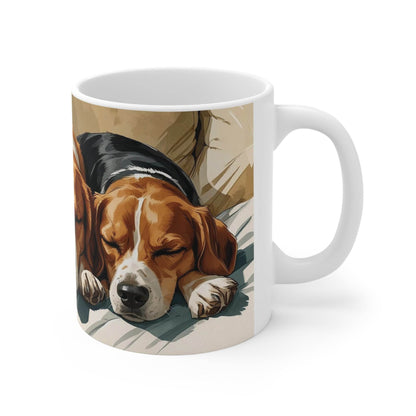 Mug - Three Dogs Sleeping on a Couch - A Pretty Print