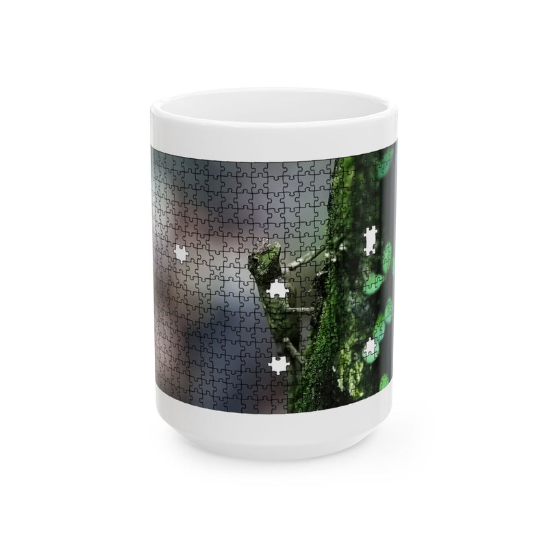 Puzzle Piece Diploderma Ceramic Mug – Botanical Nature Coffee Mug (11oz & 15oz)
