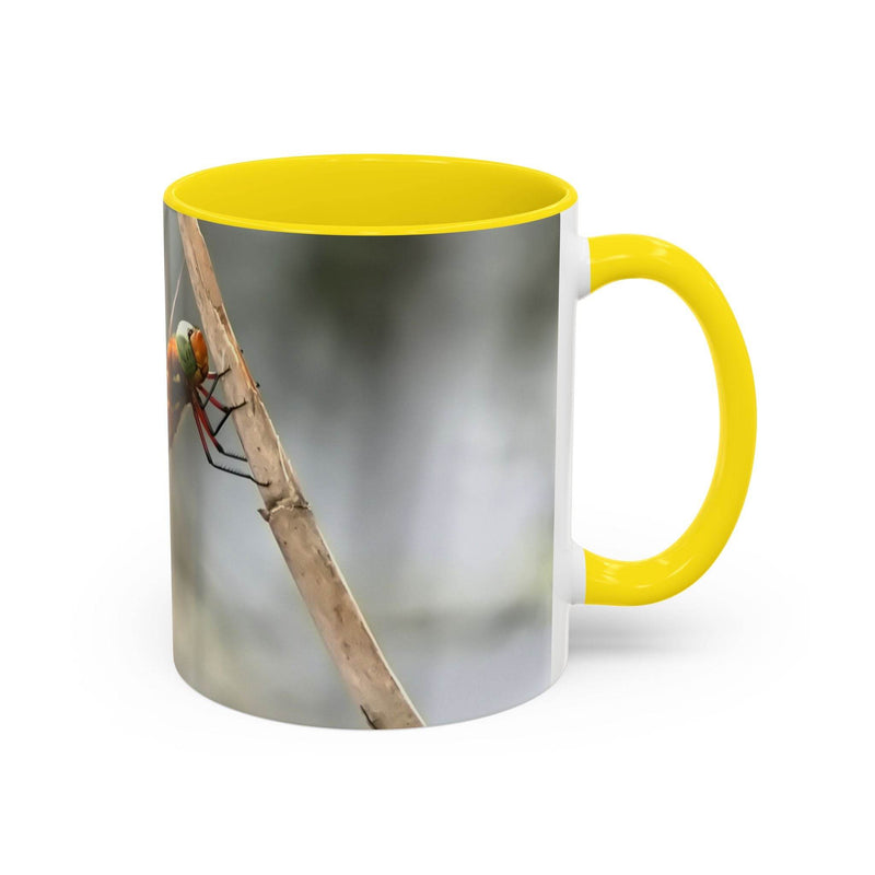 Mug - Pretty Dragonfly Design, White Ceramic
