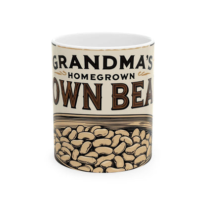 Mug - Can of Brown Beans Design, Ceramic Coffee Cups - A Pretty Print