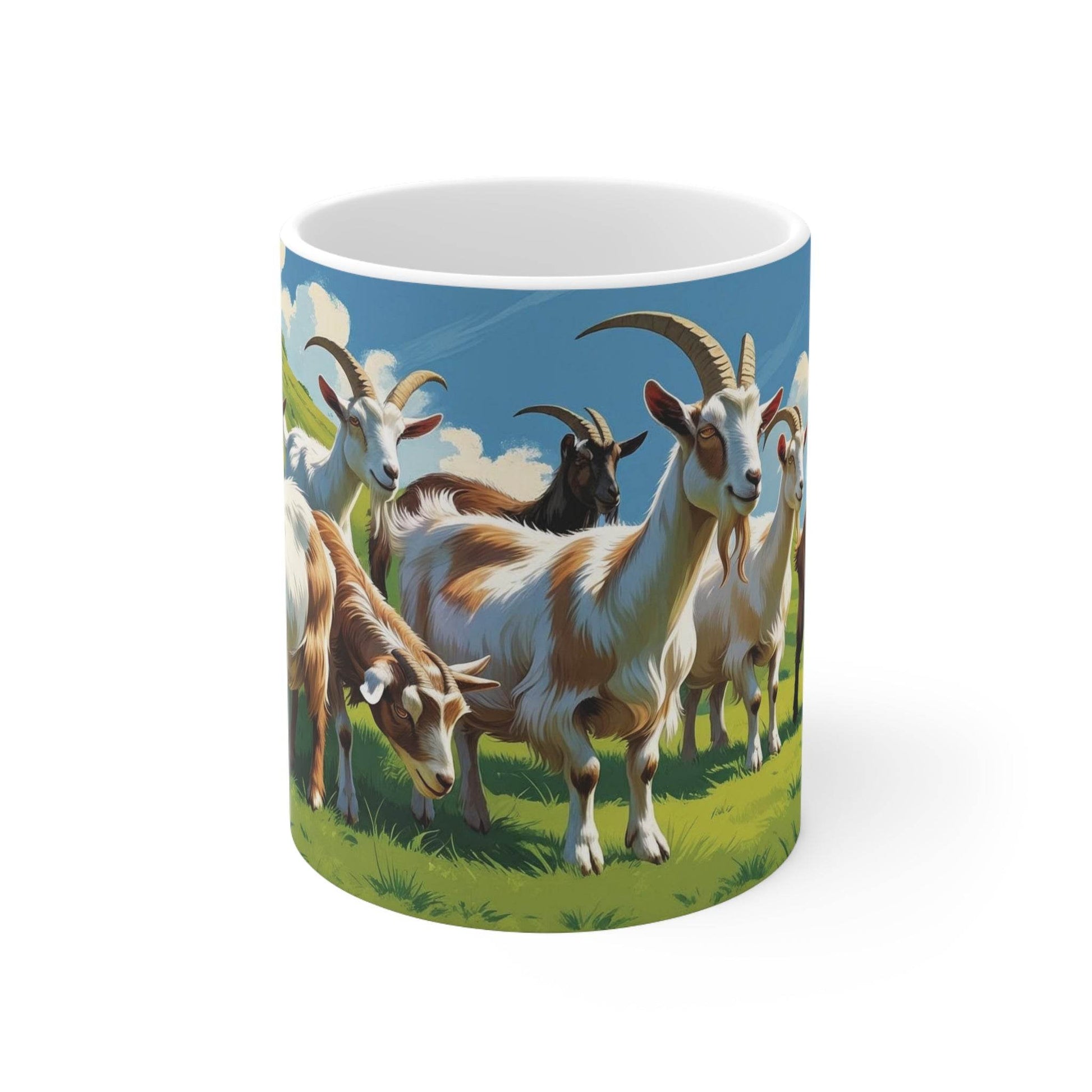 Mug - Goats on a Mountain Pasture, Ceramic Coffee Cup - A Pretty Print