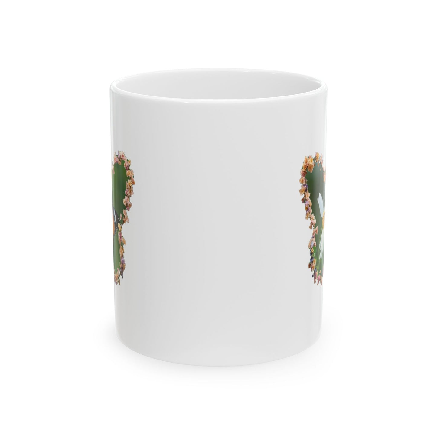 Butterfly Daisy Wreath Mug | Ceramic Coffee Mug