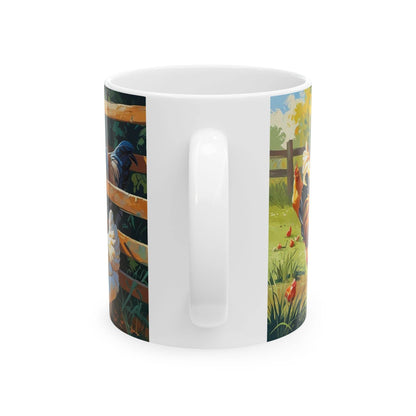 Chicken Mug - Ceramic Coffee Cup - A Pretty Print