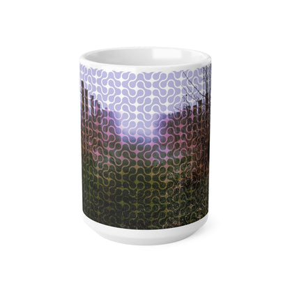 Ceramic Mug — Misty Forest Fence Landscape Coffee Mug