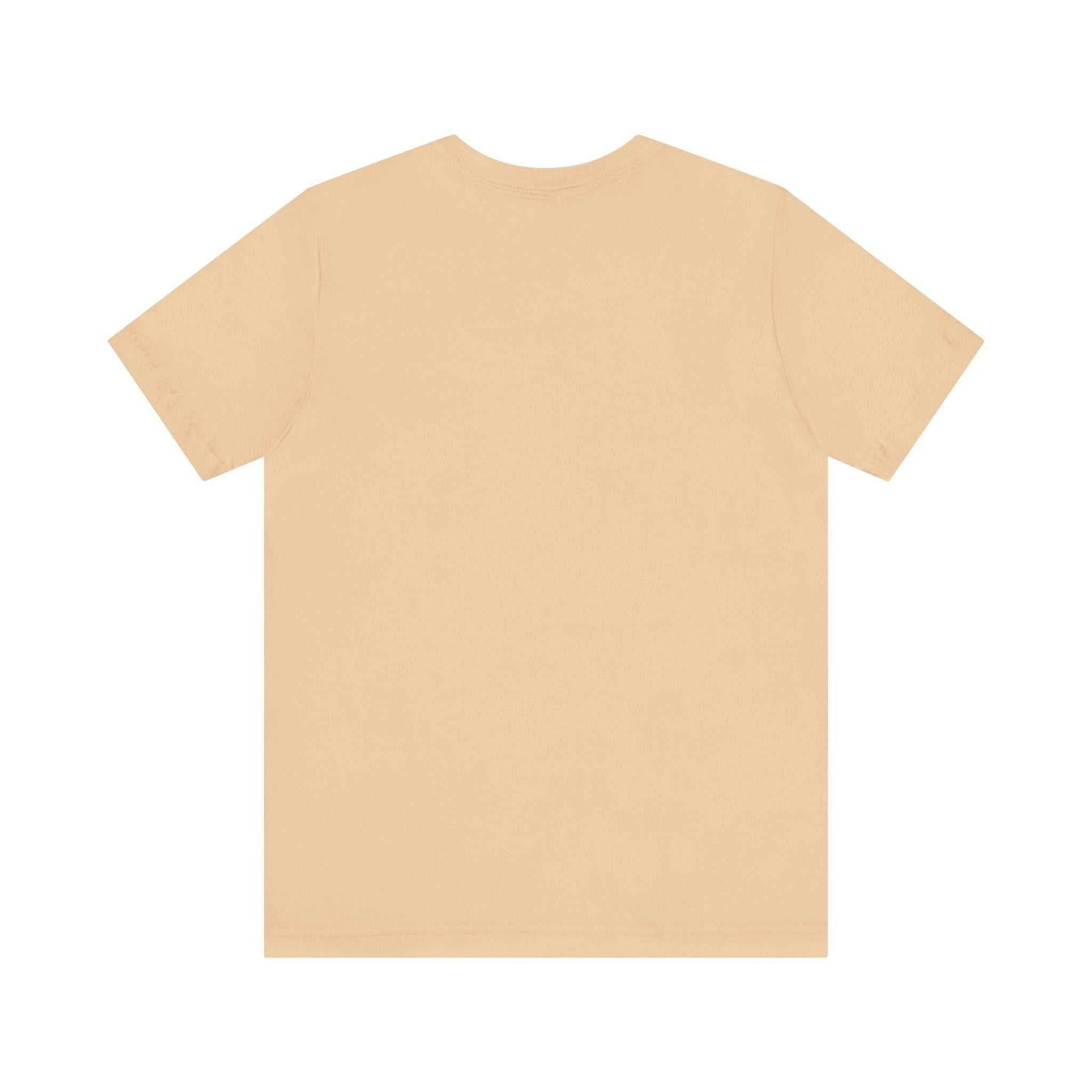 Nature-Inspired 'Be-Leaf In Nature' Tee, eco-friendly unisex short sleeve shirt, beige, back view.