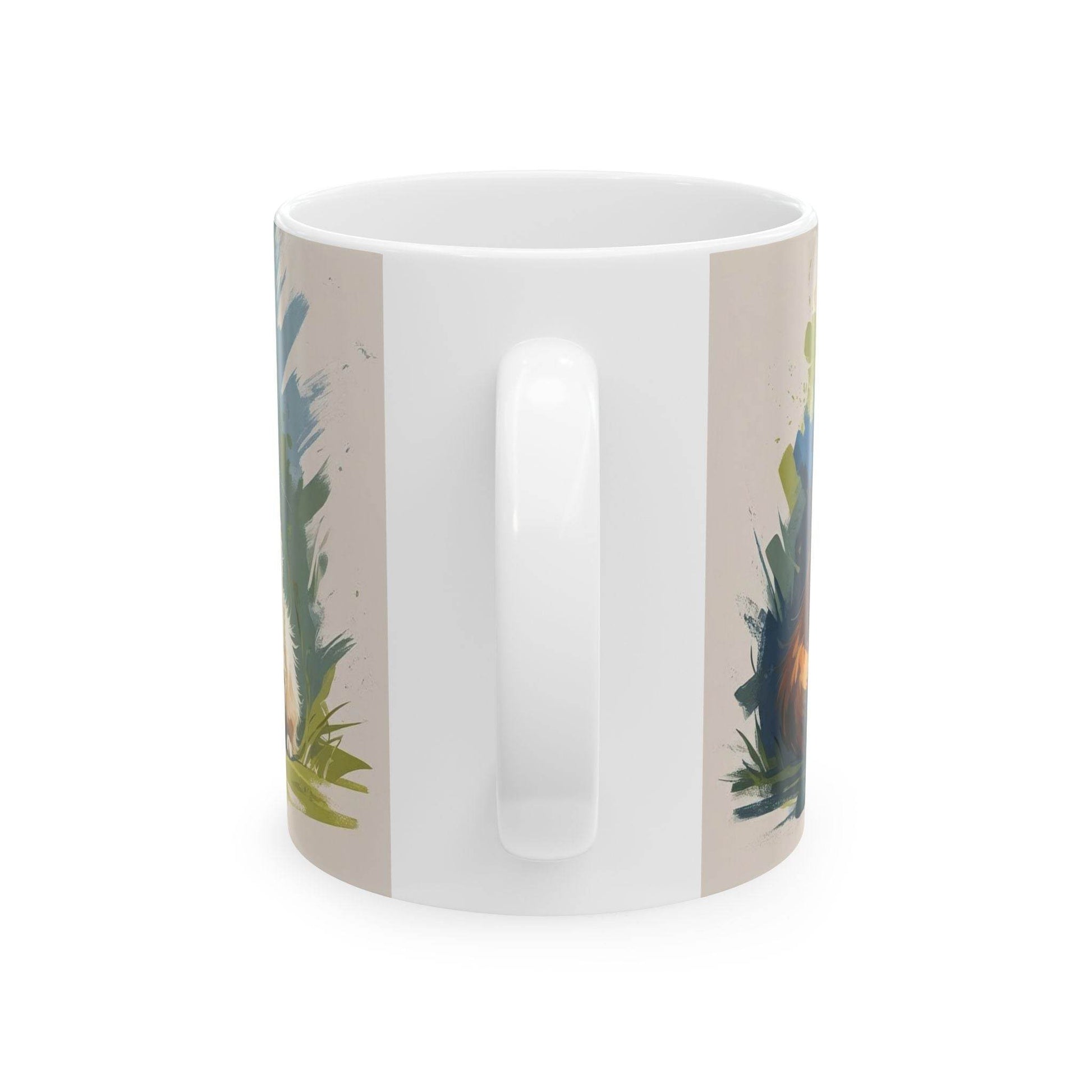 Colorful Cat with Cute Little Kittens Coffee Cup - A Pretty Print