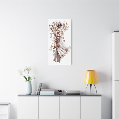 Floral Ballet Canvas Print — Elegant Dancing Woman Wall Art