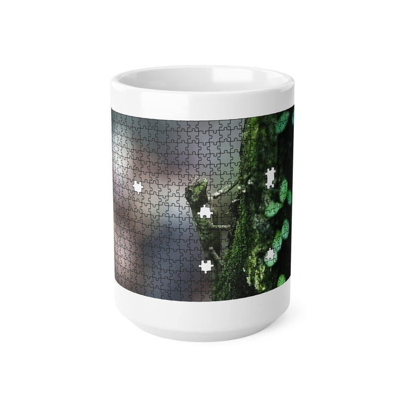 Diploderma Keramikbecher mit Puzzleteil-Motiv – Kaffeebecher mit botanischem Motiv