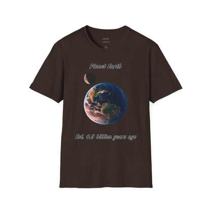 Eco-friendly Planet Earth Graphic T-Shirt for nature lovers celebrating Earth Day.