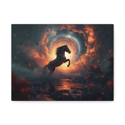Mystic Stallion Canvas Wall Art - Horse Sunset Fantasy