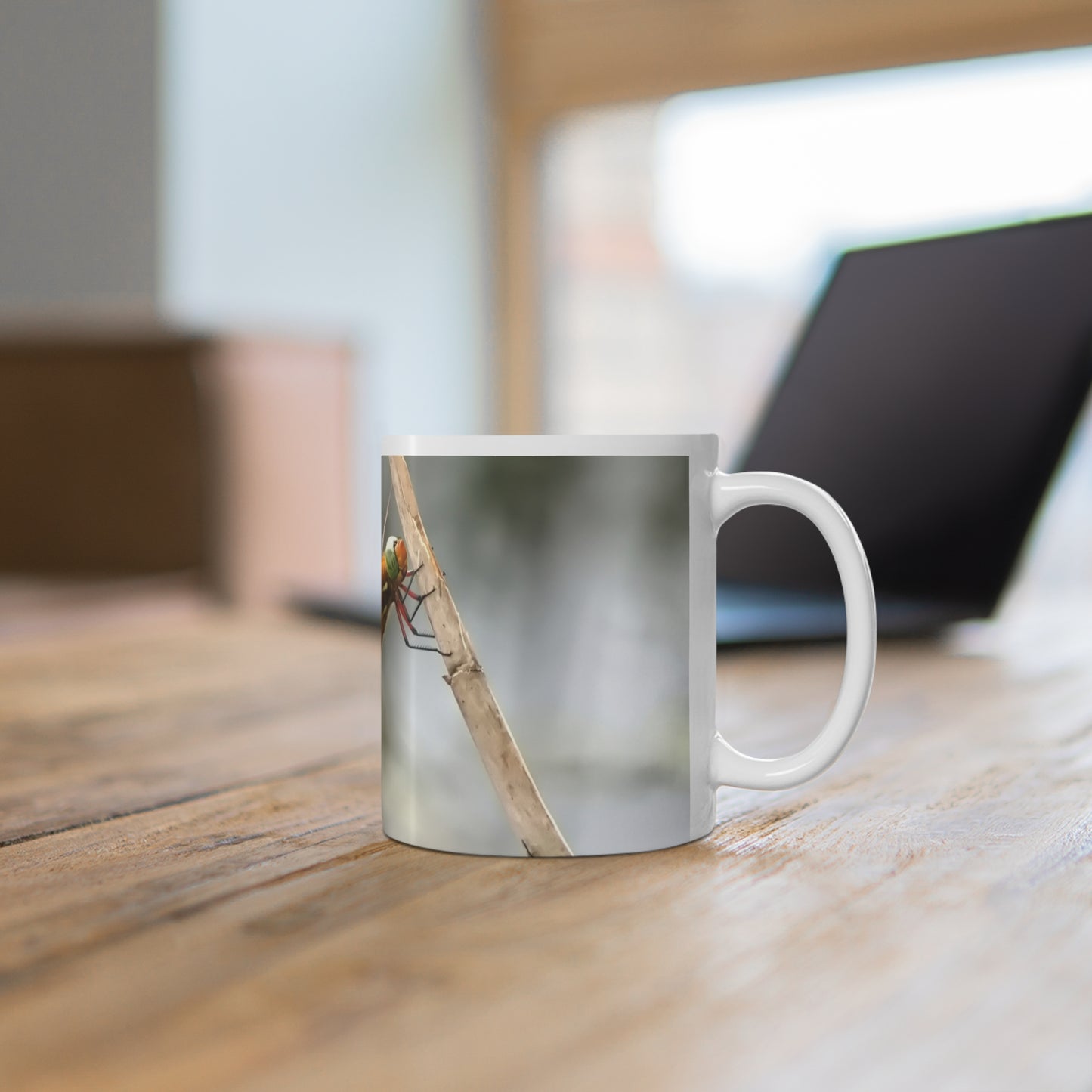 Mug - Pretty Dragonfly Design, White Ceramic 11oz