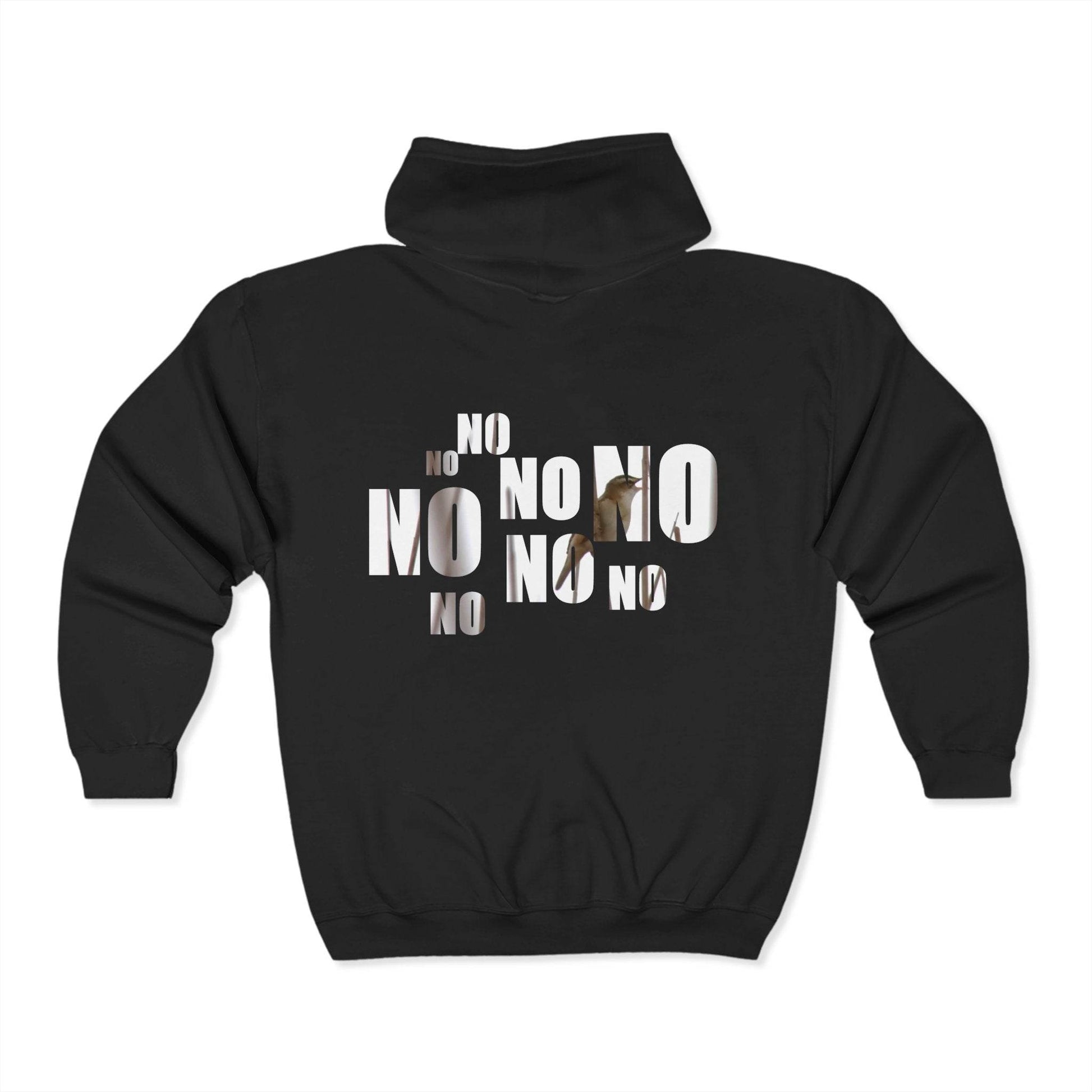Unisex Heavy Blend™ Yes and No Print Full Zip Hooded Sweatshirt - A Pretty Print