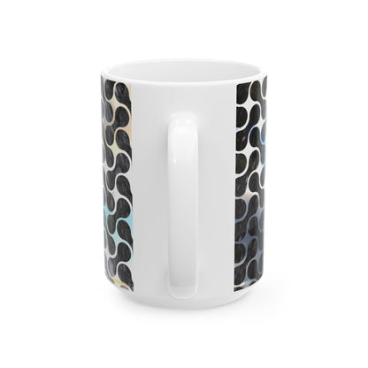 Geometric Swirl Ceramic Coffee Mug (11oz, 15oz)