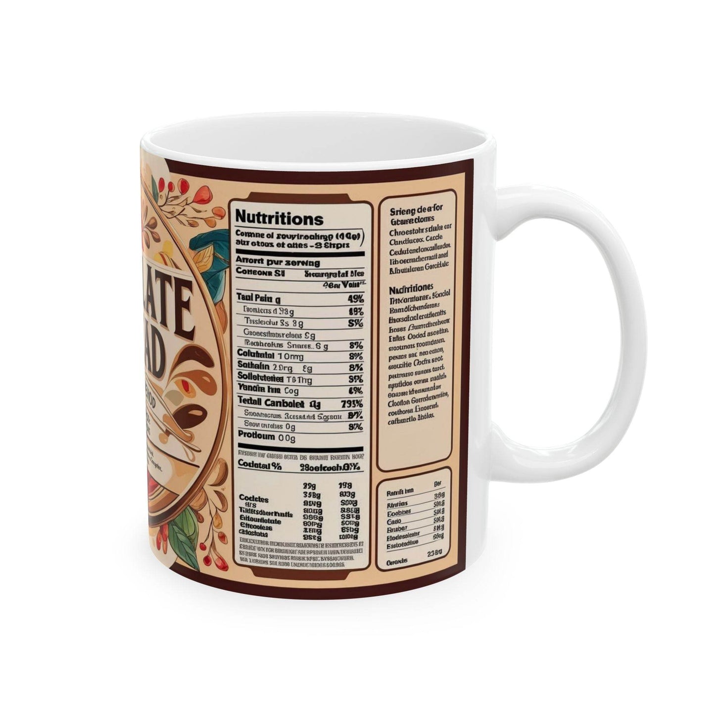 Mug - Chocolate Spread Design Ceramic Coffee Cup - A Pretty Print