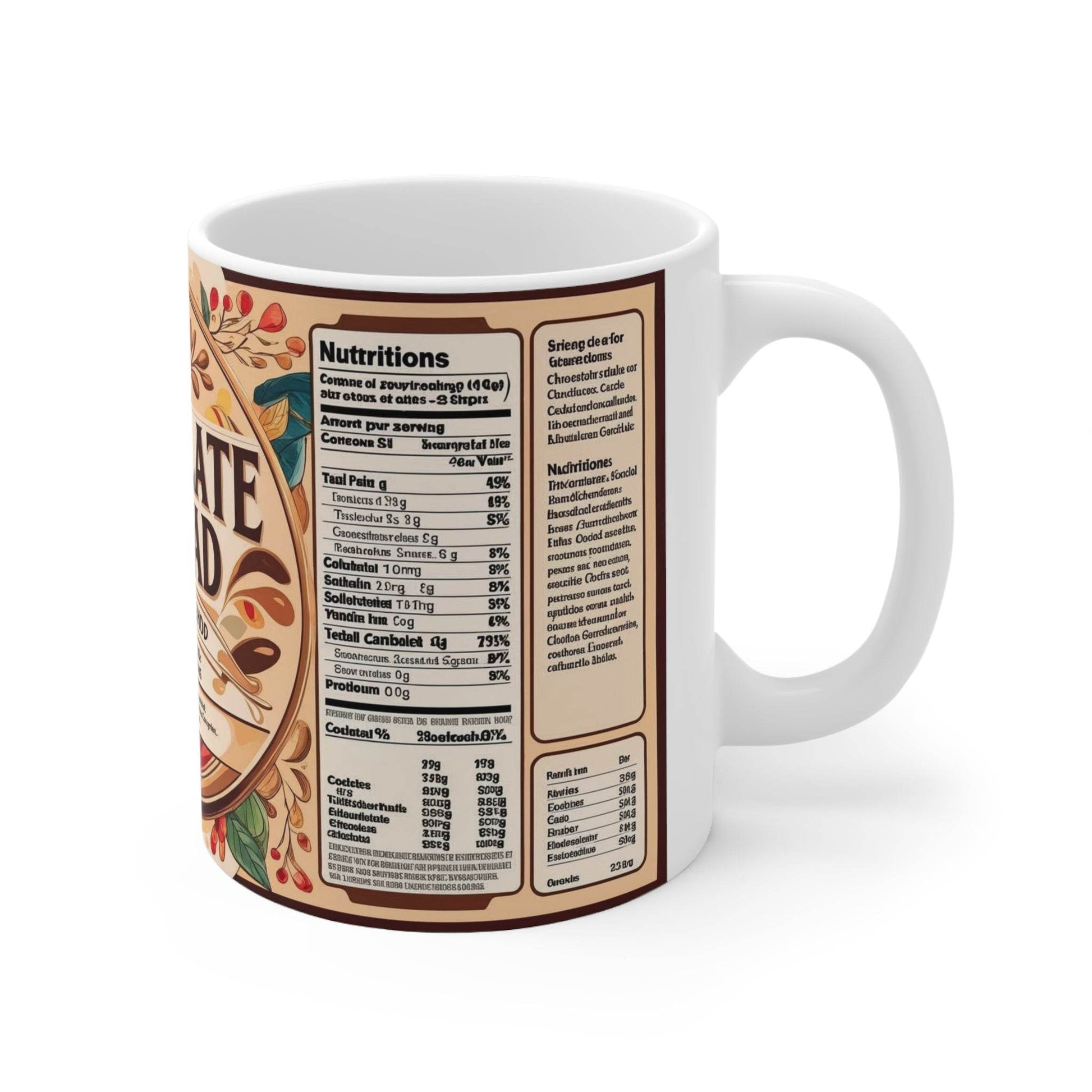 Mug - Chocolate Spread Design Ceramic Coffee Cup - A Pretty Print