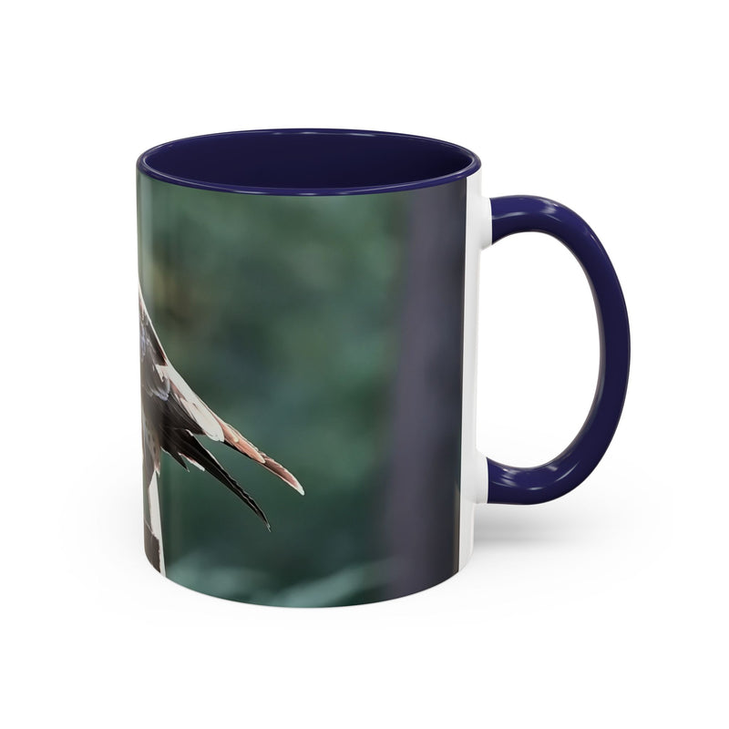 Premium Wildlife Kaffeebecher 325ml mit navy Innenseite und Henkel.