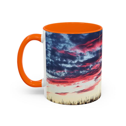 Sunset Accent Coffee Mug - Artistic Drinkware for Nature Lovers, Home Office Decor, Gifts for Coffee Lovers, Birthday, Relaxation