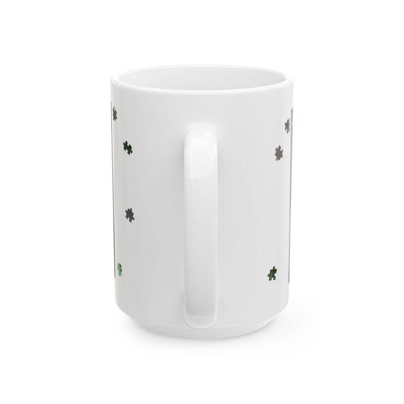 Puzzle Piece Diploderma Ceramic Mug – Botanical Nature Coffee Mug (11oz & 15oz)