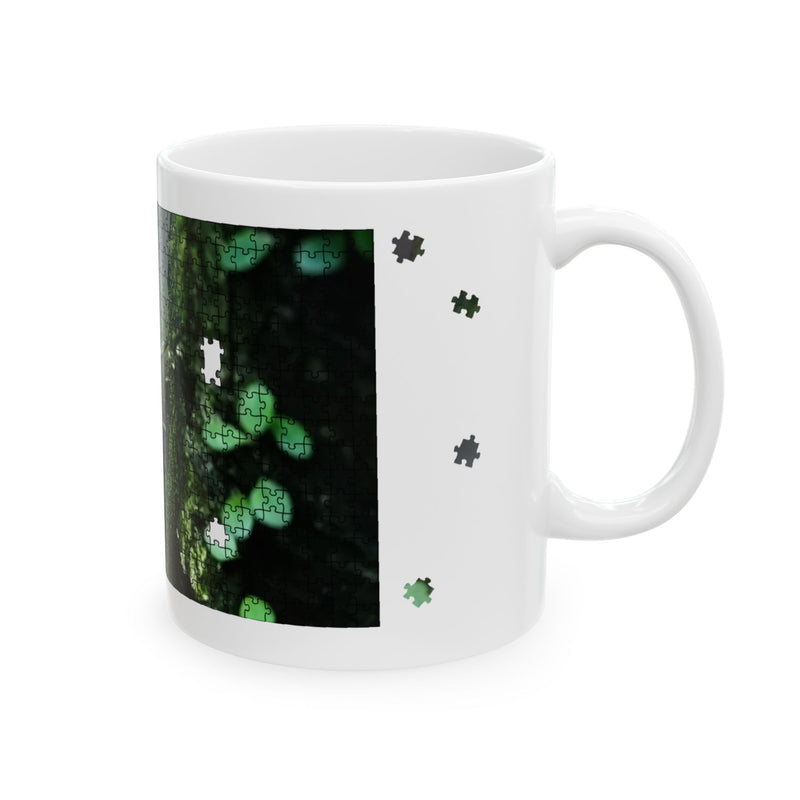 Puzzle Piece Diploderma Ceramic Mug – Botanical Nature Coffee Mug (11oz & 15oz)