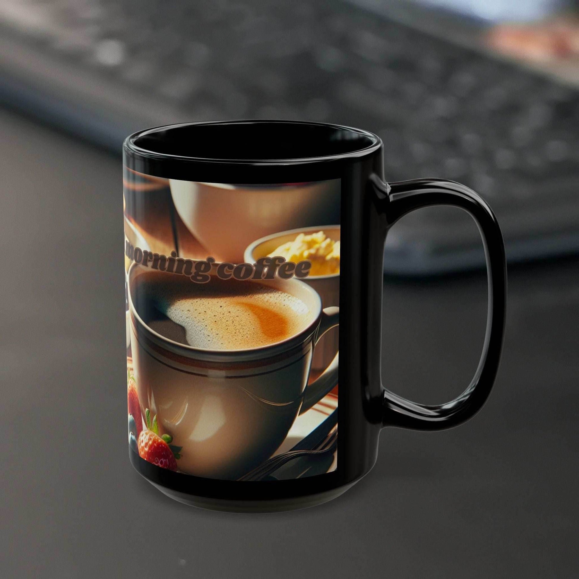 Coffee Mug - Freshly Made Good Morning Coffee - Black - A Pretty Print