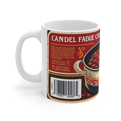 Mug - Steamy Can of Chili Beans Ceramic Coffee Cups - A Pretty Print