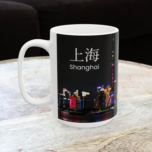 Mug, Shanghai Oriental Pearl Tower 15oz Ceramic Cup Gift, Coffee Tea - A Pretty Print