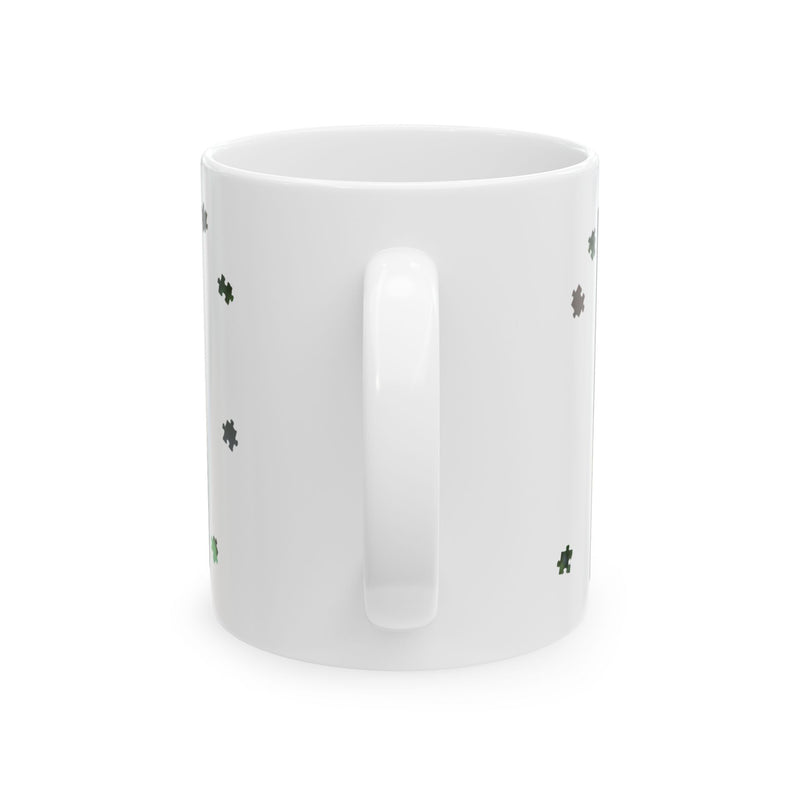 Puzzle Piece Diploderma Ceramic Mug – Botanical Nature Coffee Mug (11oz & 15oz)