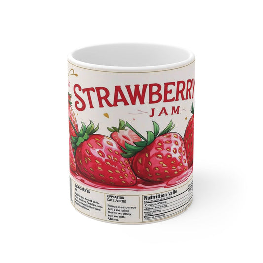 Mug - Sweet Strawberry Jam Design Coffee Cup - A Pretty Print