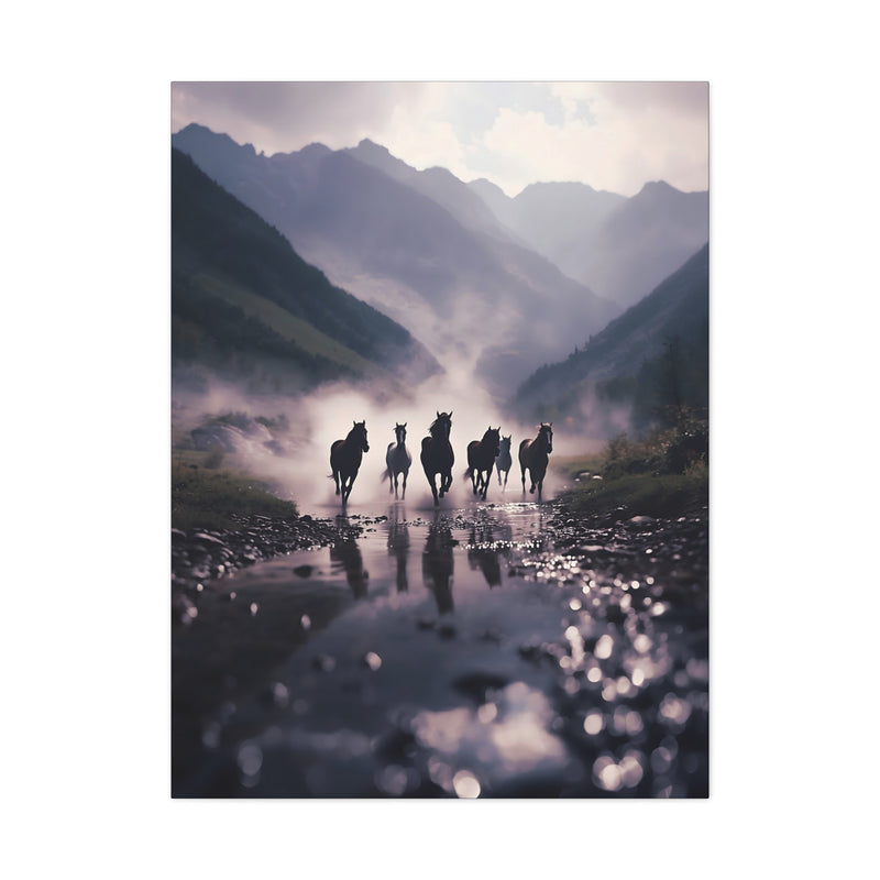 Wild Horse Sunrise Matte Canvas Print in 30″ x 40″ | 76.20 cm x 101.60 cm size with a stretched 1.25″ | 3.18 cm depth profile.