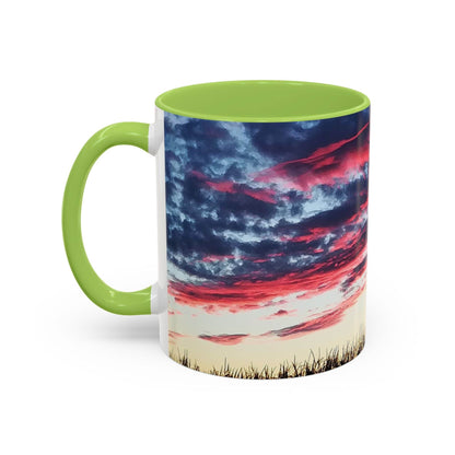 Sunset Accent Coffee Mug - Artistic Drinkware for Nature Lovers, Home Office Decor, Gifts for Coffee Lovers, Birthday, Relaxation