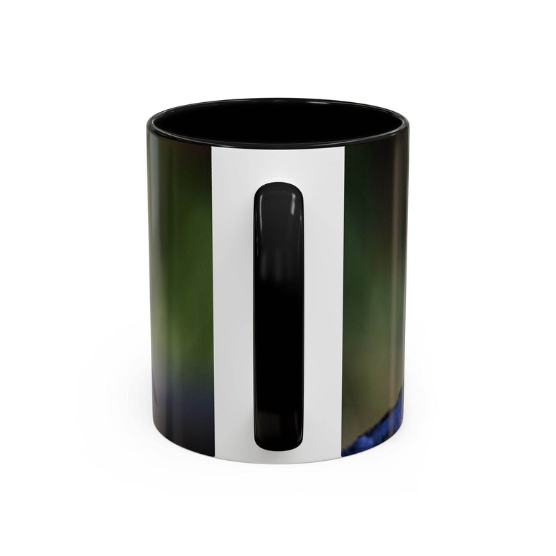 Ceramic robin bird mug 325ml featuring a black handle and inner rim.