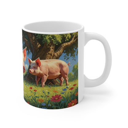 Pigs Mug - Ceramic Coffee Cup - A Pretty Print