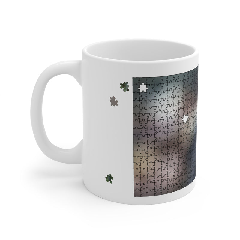 Diploderma Keramikbecher mit Puzzleteil-Motiv – Kaffeebecher mit botanischem Motiv
