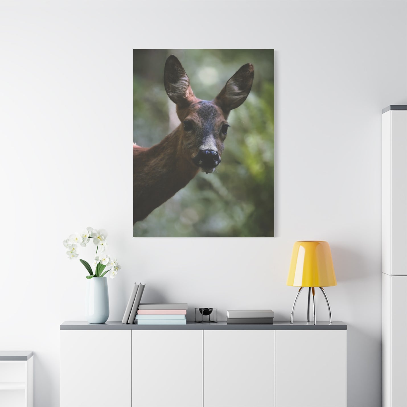 Premium 36″ x 48″ | 91.44 cm x 121.92 cm textured wildlife canvas print on a modern 1.25″ | 3.18 cm wood gallery inner frame.