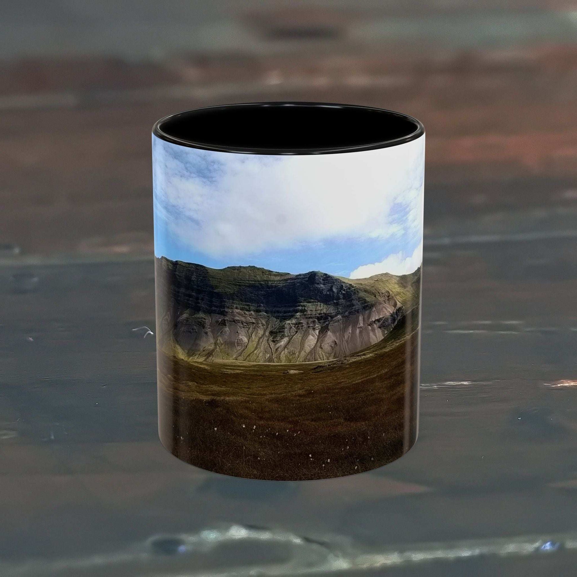 Coffee Mug with Iceland Scenery, 11oz Ceramic Design.