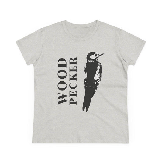 Woodpecker Graphic Tee, Nature Lover Shirt, Casual Women's Shirt, Birdwatching - A Pretty Print