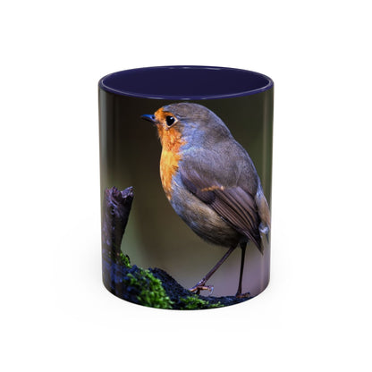 Rotkehlchen Kaffeetasse, Süße Tiertasse, Geschenk für Naturliebhaber, Rustikal