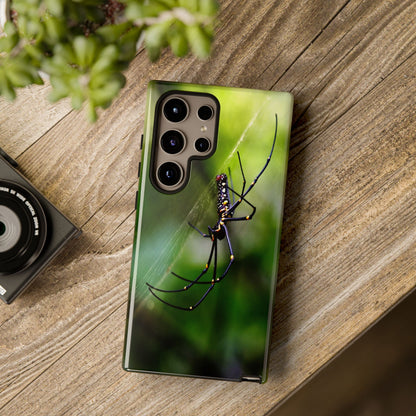 Creepy Spider Photoprint Tough Case for Phone, Durable Phone Protection, Nature Enthusiast Gift, Artistic Soul Accessory, Conversation