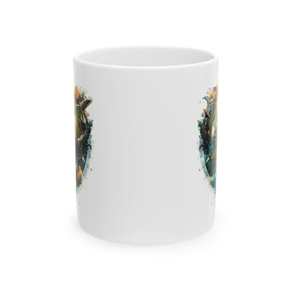 Adventure Landscape Ceramic Mug — Fantasy Nature Compass Design (11oz, 15oz)