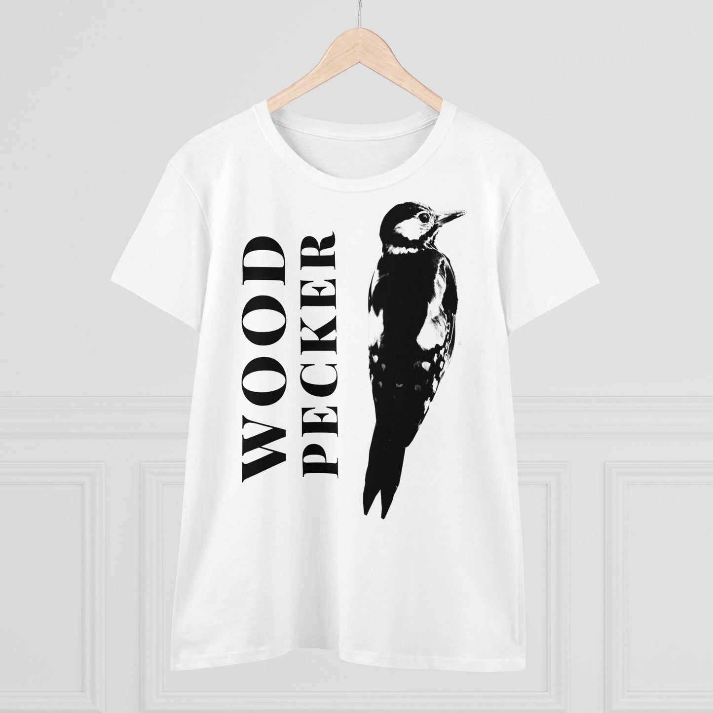 Woodpecker Graphic Tee, Nature Lover Shirt, Casual Dames Shirt, Vogels kijken