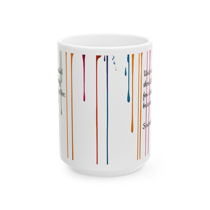 Paint Drips Mug, Ceramic Coffee Cup