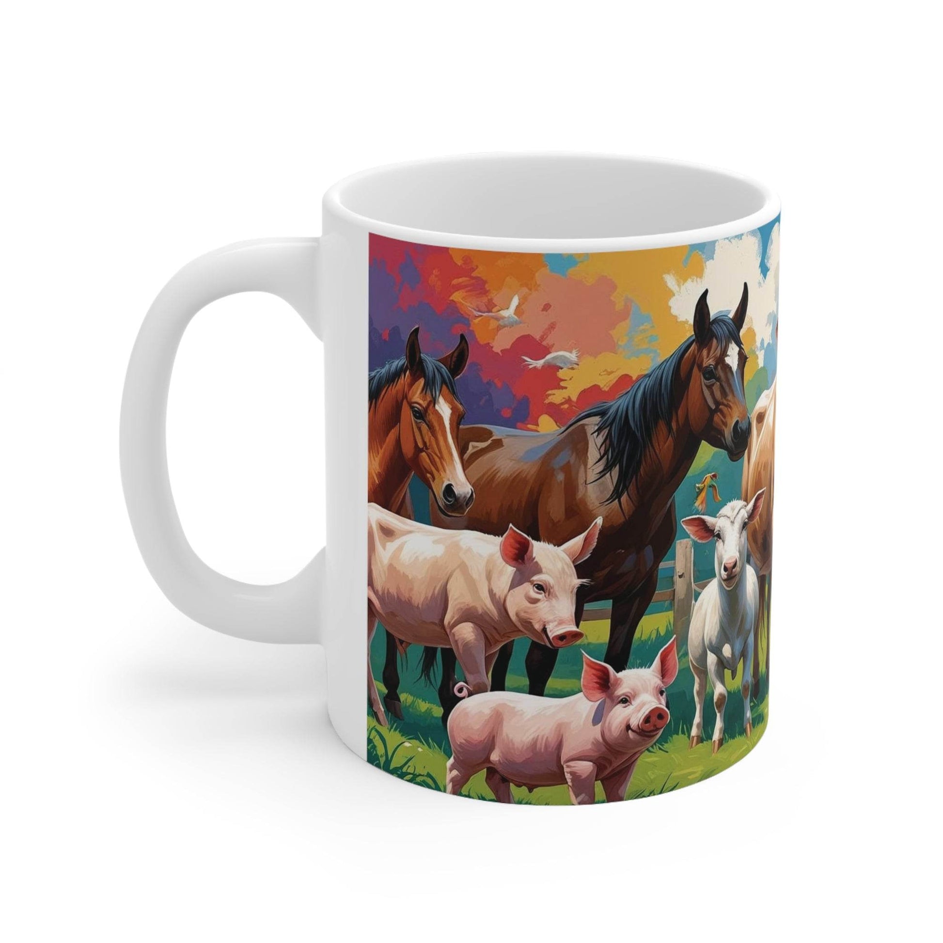 Mug Farm Animals Ceramic Cup - Gift for Animal Lovers - A Pretty Print