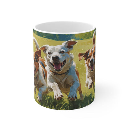 Mug - Running Dogs in a Meadow Coffee Cup - A Pretty Print