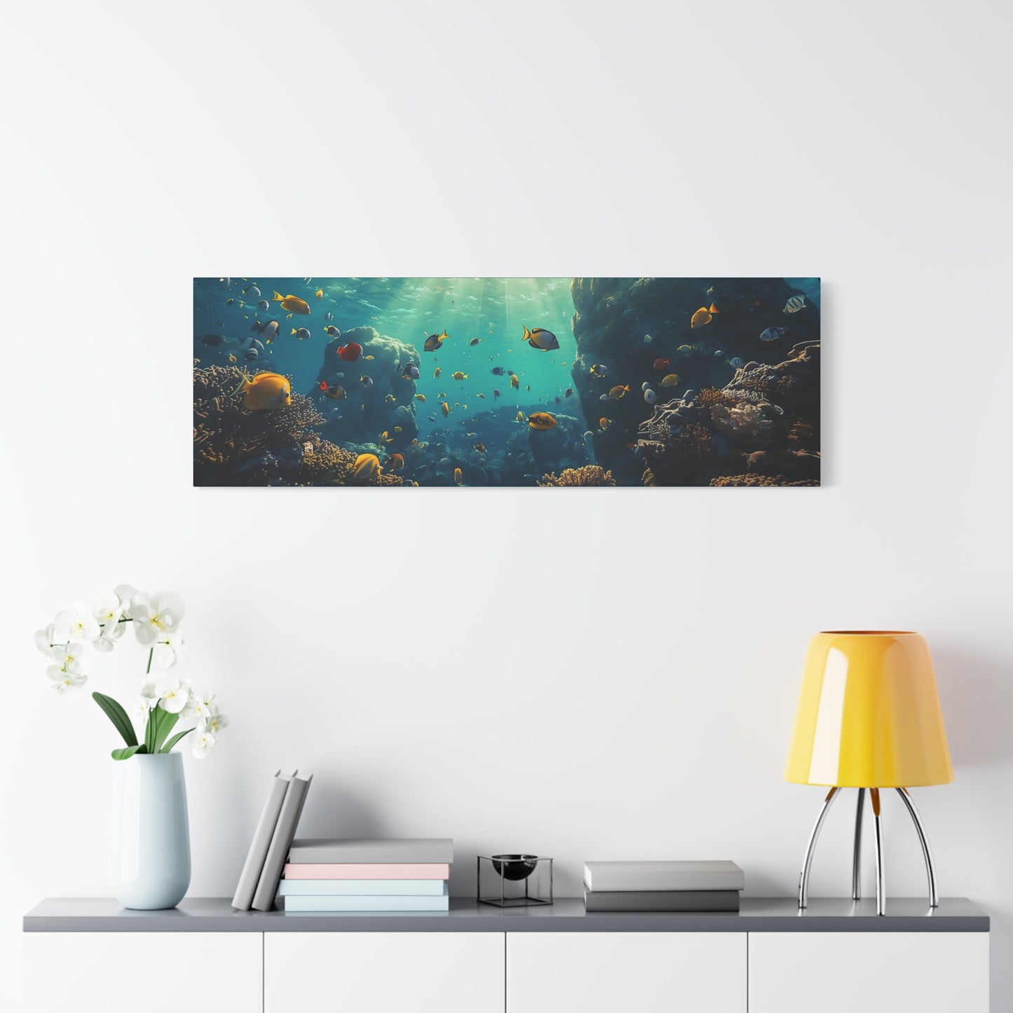 Underwater Reef Panorama Canvas - Tropical Fish Ocean Wall Art