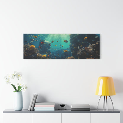 Underwater Reef Panorama Canvas - Tropical Fish Ocean Wall Art